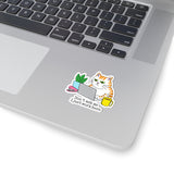 Don't Ask Me, I Just Work Here Funny Working Cat Kiss-Cut Sticker