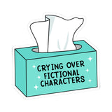 Crying Over Fictional Characters Funny Bookish Kiss-cut Sticker