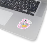 Another 8 Hours of Pretending to Work Humorous Skeleton Kiss-Cut Sticker