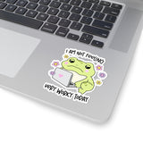 I'm Not Feeling Very Worky Today Whimsical Frog Kiss-Cut Sticker