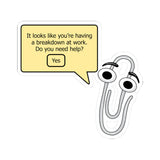 "It Looks Like You're Having a Breakdown" Funny Paperclip Kiss-Cut Sticker