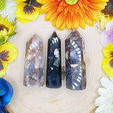 Blue Flower Agate Tower - You Choose