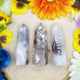 Blue Flower Agate Tower - You Choose