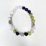 The Kelly - 8mm Rose Quartz, Amethyst, Jade & Howlite 6.5 in. Stretch Bracelet; Rebirth Bracelet