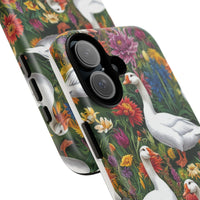 Floral Porch Goose Phone Case, Vibrant Phone Cover, Nature Lover Gift, Cute Animal Case, Spring Floral Design, Eco-Friendly Tech Accessory