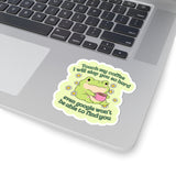 “Touch My Coffee I Will Slap You” Funny Frog Kiss-Cut Sticker