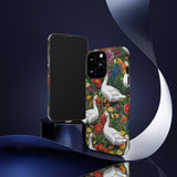 Floral Porch Goose Phone Case, Vibrant Phone Cover, Nature Lover Gift, Cute Animal Case, Spring Floral Design, Eco-Friendly Tech Accessory
