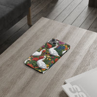 Floral Porch Goose Slim Phone Case - Nature Love, Cute Gift, Trendy Accessories, Farmhouse Decor, Animal Phone Cover