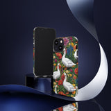 Floral Porch Goose Phone Case, Vibrant Phone Cover, Nature Lover Gift, Cute Animal Case, Spring Floral Design, Eco-Friendly Tech Accessory