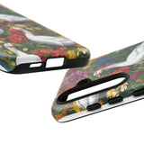 Floral Porch Goose Phone Case, Vibrant Phone Cover, Nature Lover Gift, Cute Animal Case, Spring Floral Design, Eco-Friendly Tech Accessory