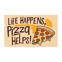 Life Happens, Pizza Helps Car Magnet | Funny Life Quote Magnet, Vehicle Decoration, Gift for Food Lovers, Home Decor, Humor Decal