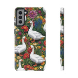Floral Porch Goose Phone Case, Vibrant Phone Cover, Nature Lover Gift, Cute Animal Case, Spring Floral Design, Eco-Friendly Tech Accessory