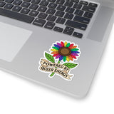 Rainbow Sunflower Powered by Queer Energy Kiss-Cut Sticker