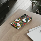Floral Porch Goose Phone Case, Vibrant Phone Cover, Nature Lover Gift, Cute Animal Case, Spring Floral Design, Eco-Friendly Tech Accessory
