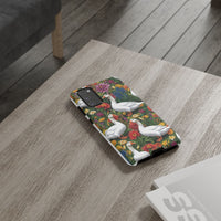 Floral Porch Goose Phone Case, Vibrant Phone Cover, Nature Lover Gift, Cute Animal Case, Spring Floral Design, Eco-Friendly Tech Accessory