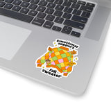Emotional Support Fall Sweater Sticker, Kiss-Cut Autumn Laptop Decal