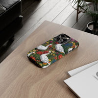 Floral Porch Goose Phone Case, Vibrant Phone Cover, Nature Lover Gift, Cute Animal Case, Spring Floral Design, Eco-Friendly Tech Accessory