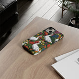 Floral Porch Goose Phone Case, Vibrant Phone Cover, Nature Lover Gift, Cute Animal Case, Spring Floral Design, Eco-Friendly Tech Accessory