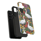 Floral Porch Goose Phone Case, Vibrant Phone Cover, Nature Lover Gift, Cute Animal Case, Spring Floral Design, Eco-Friendly Tech Accessory