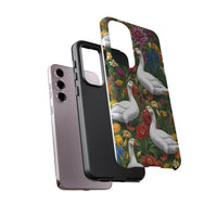 Floral Porch Goose Phone Case, Vibrant Phone Cover, Nature Lover Gift, Cute Animal Case, Spring Floral Design, Eco-Friendly Tech Accessory