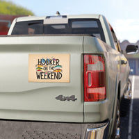 Fishing Car Magnets | Hooker On The Weekend | Fun Gifts for Anglers, Outdoor Adventures, Road Trips, Car Decor, Fishing Enthusiasts