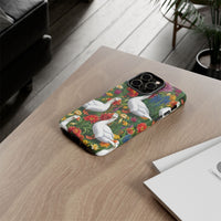 Floral Porch Goose Phone Case, Vibrant Phone Cover, Nature Lover Gift, Cute Animal Case, Spring Floral Design, Eco-Friendly Tech Accessory
