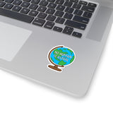 No Human Is Illegal Globe Sticker, Progressive Laptop & Water Bottle Kiss-Cut Sticker