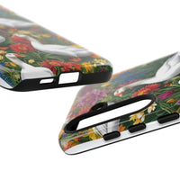 Floral Porch Goose Phone Case, Vibrant Phone Cover, Nature Lover Gift, Cute Animal Case, Spring Floral Design, Eco-Friendly Tech Accessory