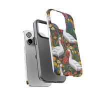Floral Porch Goose Phone Case, Vibrant Phone Cover, Nature Lover Gift, Cute Animal Case, Spring Floral Design, Eco-Friendly Tech Accessory