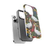 Floral Porch Goose Phone Case, Vibrant Phone Cover, Nature Lover Gift, Cute Animal Case, Spring Floral Design, Eco-Friendly Tech Accessory