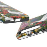 Floral Porch Goose Phone Case, Vibrant Phone Cover, Nature Lover Gift, Cute Animal Case, Spring Floral Design, Eco-Friendly Tech Accessory