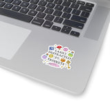 Easily Distracted by Trinkets Kiss-Cut Sticker — Cute RPG Dice, Potions & Keys, Renaissance Faire Themed