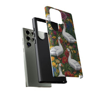 Floral Porch Goose Phone Case, Vibrant Phone Cover, Nature Lover Gift, Cute Animal Case, Spring Floral Design, Eco-Friendly Tech Accessory