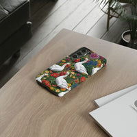 Floral Porch Goose Phone Case, Vibrant Phone Cover, Nature Lover Gift, Cute Animal Case, Spring Floral Design, Eco-Friendly Tech Accessory
