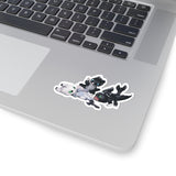 Toothless and Light Fury Babies Playing Kiss-Cut Sticker