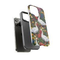 Floral Porch Goose Phone Case, Vibrant Phone Cover, Nature Lover Gift, Cute Animal Case, Spring Floral Design, Eco-Friendly Tech Accessory