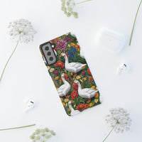 Floral Porch Goose Phone Case, Vibrant Phone Cover, Nature Lover Gift, Cute Animal Case, Spring Floral Design, Eco-Friendly Tech Accessory