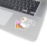 Tired Working Goose Funny Kiss-Cut Sticker