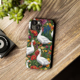 Floral Porch Goose Slim Phone Case - Nature Love, Cute Gift, Trendy Accessories, Farmhouse Decor, Animal Phone Cover