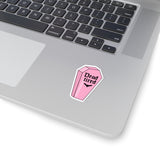 Dead Tired Pink Coffin Eerie Kiss-Cut Sticker