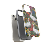 Floral Porch Goose Phone Case, Vibrant Phone Cover, Nature Lover Gift, Cute Animal Case, Spring Floral Design, Eco-Friendly Tech Accessory