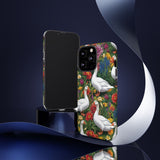 Floral Porch Goose Phone Case, Vibrant Phone Cover, Nature Lover Gift, Cute Animal Case, Spring Floral Design, Eco-Friendly Tech Accessory