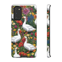 Floral Porch Goose Phone Case, Vibrant Phone Cover, Nature Lover Gift, Cute Animal Case, Spring Floral Design, Eco-Friendly Tech Accessory