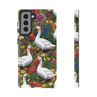 Floral Porch Goose Phone Case, Vibrant Phone Cover, Nature Lover Gift, Cute Animal Case, Spring Floral Design, Eco-Friendly Tech Accessory
