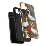 Floral Porch Goose Phone Case, Vibrant Phone Cover, Nature Lover Gift, Cute Animal Case, Spring Floral Design, Eco-Friendly Tech Accessory