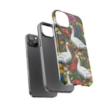Floral Porch Goose Phone Case, Vibrant Phone Cover, Nature Lover Gift, Cute Animal Case, Spring Floral Design, Eco-Friendly Tech Accessory