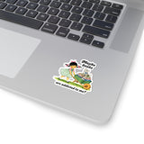 Maybe Books Are Addicted to Me Retro Girl Kiss-Cut Sticker