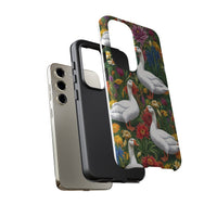 Floral Porch Goose Phone Case, Vibrant Phone Cover, Nature Lover Gift, Cute Animal Case, Spring Floral Design, Eco-Friendly Tech Accessory