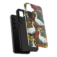 Floral Porch Goose Phone Case, Vibrant Phone Cover, Nature Lover Gift, Cute Animal Case, Spring Floral Design, Eco-Friendly Tech Accessory