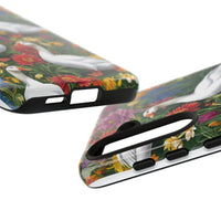 Floral Porch Goose Phone Case, Vibrant Phone Cover, Nature Lover Gift, Cute Animal Case, Spring Floral Design, Eco-Friendly Tech Accessory